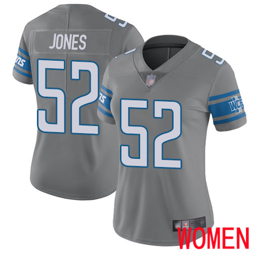 Detroit Lions Limited Steel Women Christian Jones Jersey NFL Football #52 Rush Vapor Untouchable